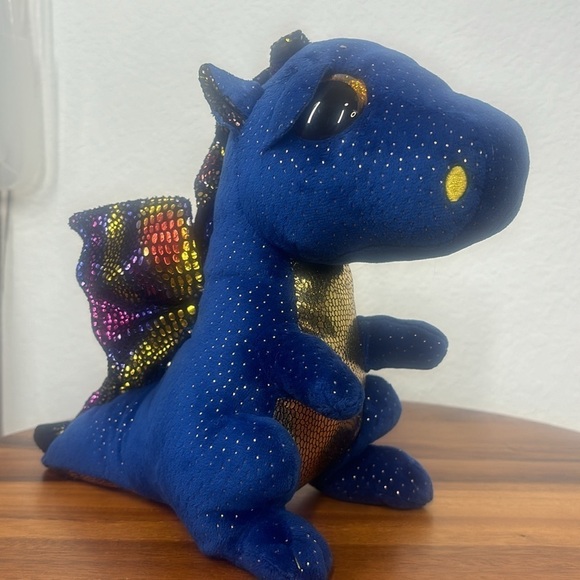 Saffire Dragon Ty Beanie Boos Stuffed Plush - Picture 3 of 12